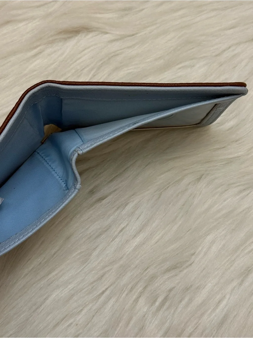 QUIKSILVER - BROWN BLUE FAUX LEATHER BIFOLD WALLET